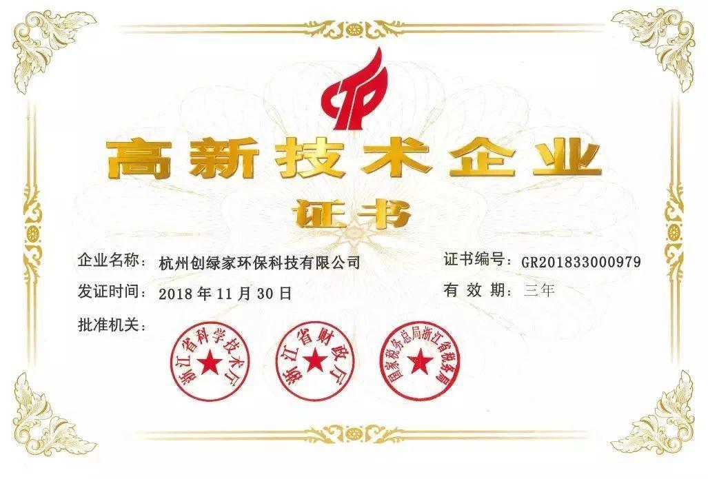 喜報！創(chuàng)綠家被認定為2020年度杭州市專利試點企業(yè)